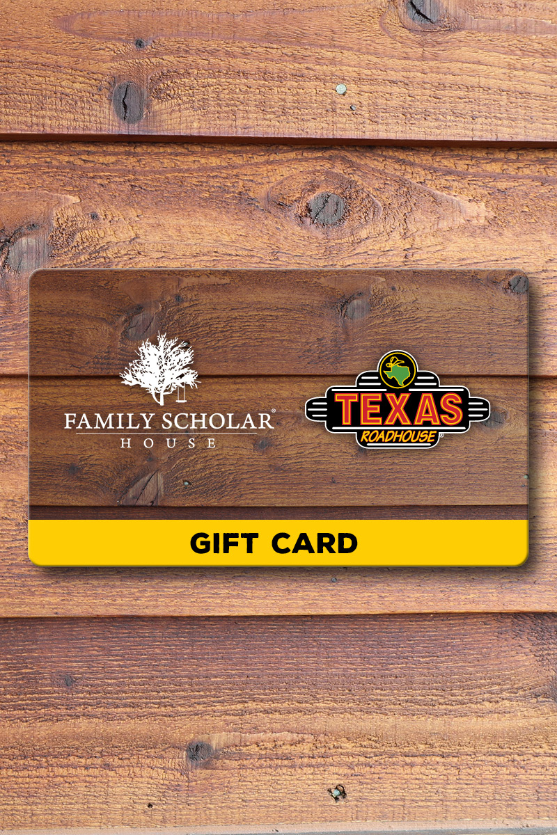 Branded gift card supporting the family scholar house